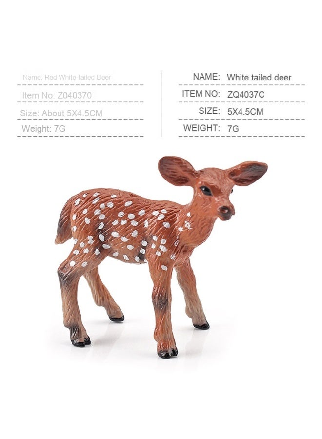 NIBEMINENT Children's Cognitive Educational Simulation Forest Animal Models - Red White-tailed Deer, Sika Deer, and Elk Toys