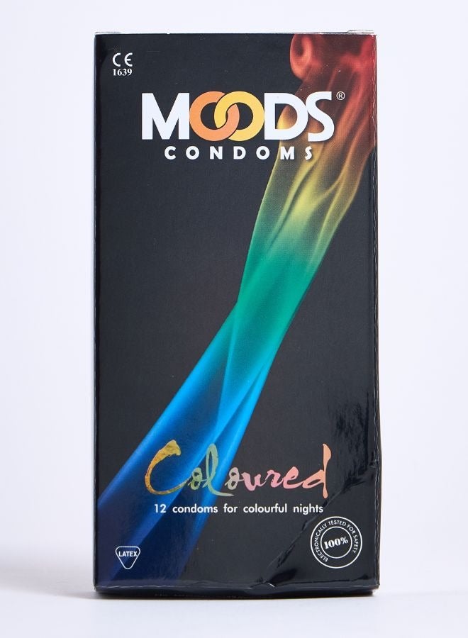 Moods Coloured Condoms 12 Pieces  - Image 1