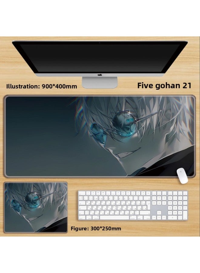Unlocked Gojo Satoru Mouse Pad Extra Large Spell Return Home Animation Large Girls Computer Keyboard Office-Color:60x30cm Thickness 3mm-Pattern:Fluorescent Yellow Five Gatsuke 46  - Image 2