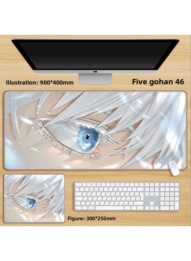 Unlocked Gojo Satoru Mouse Pad Extra Large Spell Return Home Animation Large Girls Computer Keyboard Office-Color:60x30cm Thickness 3mm-Pattern:Fluorescent Yellow Five Gatsuke 46  - Image 1