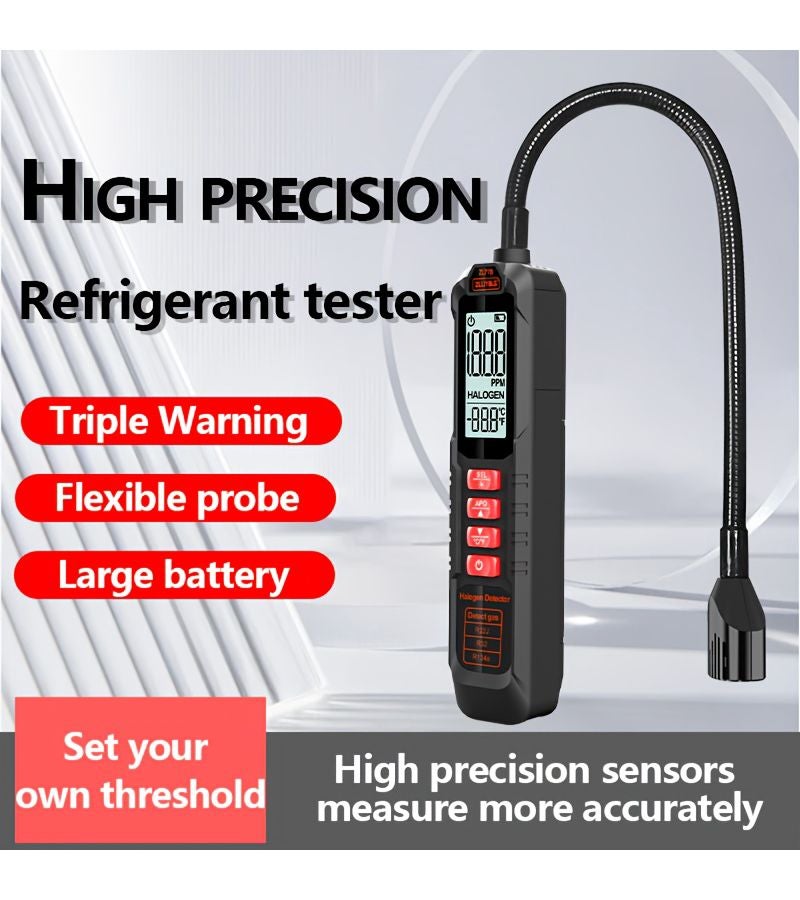 GL77A Professional Halogen Refrigerant Leak Detector with Digital LCD Screen Sound and Visual Alarms - Heavy Duty for Refrigeration Air Conditioning Automotive AC Freezer Refrigerator - Detects CFCs HCFCs HFCs HFOs R11 R22 R32 R134a R404a R410a R600a R1234yf AZ-50 HP62 MP39 - 0 to 1000 PPM Range 1 Second Response 11.8 Inch Probe Triple Warning System - Image 2