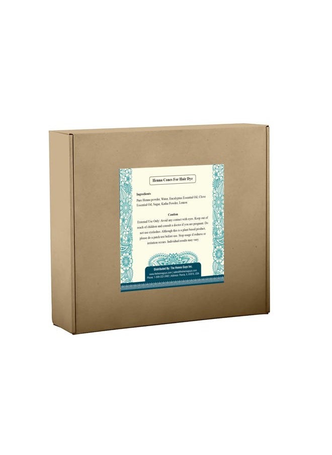 The Henna Guys - 6 Pack of The Henna Guys 100% Natural Ready to Use Henna Cones For Redish Brown Hair Dye - Perfect for Spot hair coloring - Image 1