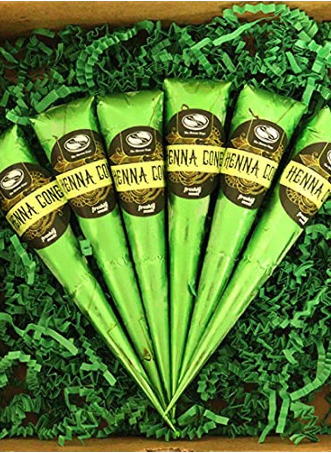 The Henna Guys - 6 Pack of The Henna Guys 100% Natural Ready to Use Henna Cones For Redish Brown Hair Dye - Perfect for Spot hair coloring - Image 1