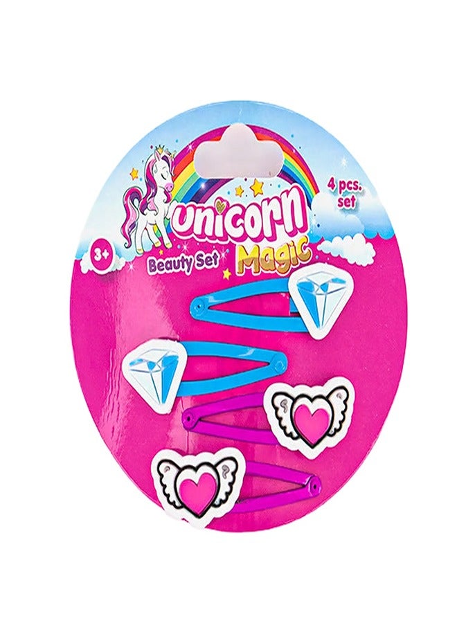 Unicorn Magic Hair Clips 4 Pieces - HA-UNI-1002 - Image 1
