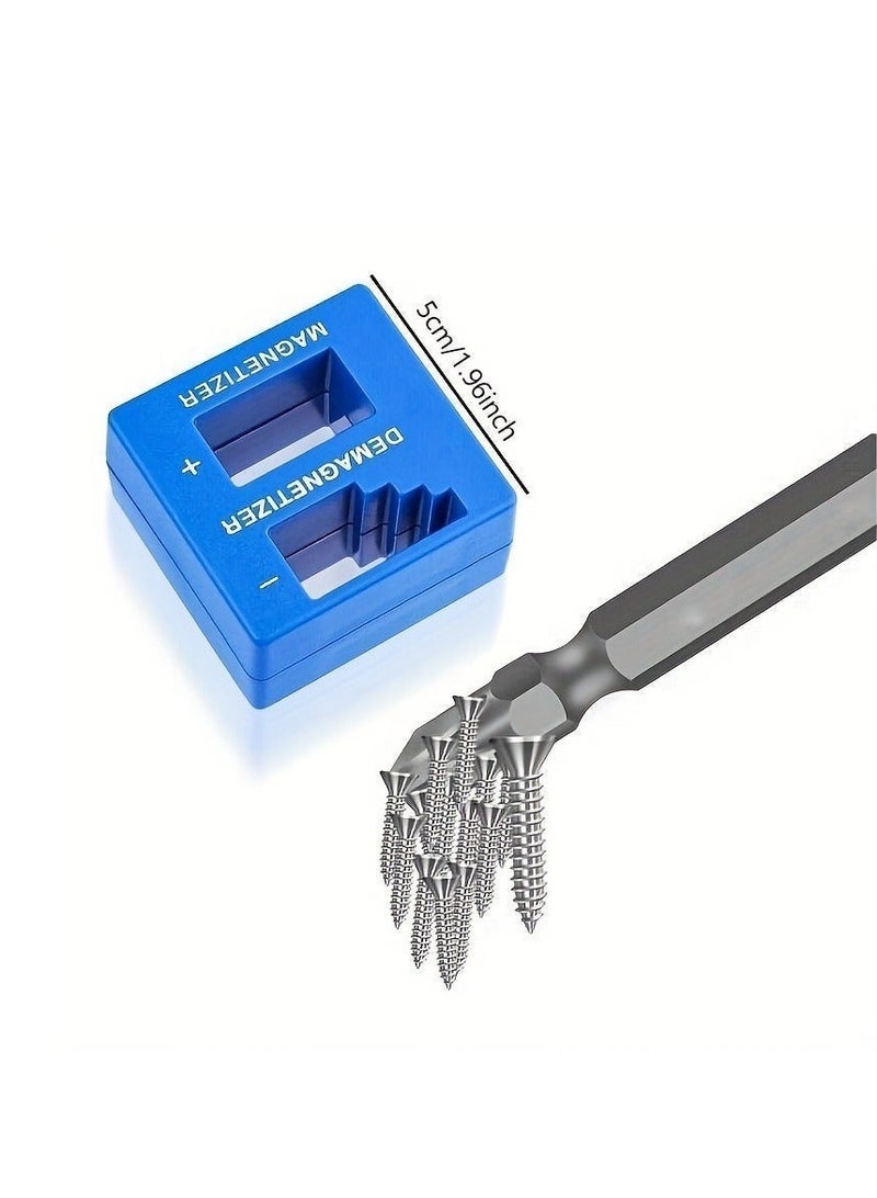 Sisily Precision Tool Magnetizer 1PC Screwdriver Magnetizer Demagnetizer Block for Small Tools and Drill Bits Portable No Battery Blue - Image 4