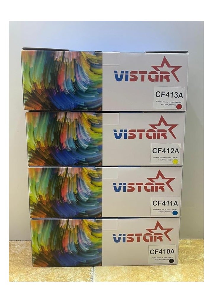 ر Vistar 410A متوافقة مع الطابعة HP Color LaserJet Pro M452 و HP Color LaserJet Pro MFP M477fdn و HP Color LaserJet Pro MFP M477fdw و CF410A و CF411A و CF412A و CF413A