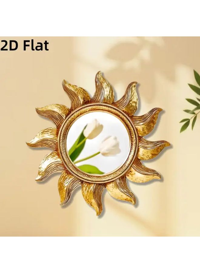 Sunflower Wall Mirror Bohemian Style Golden French Retro Luxury Decor - Image 4