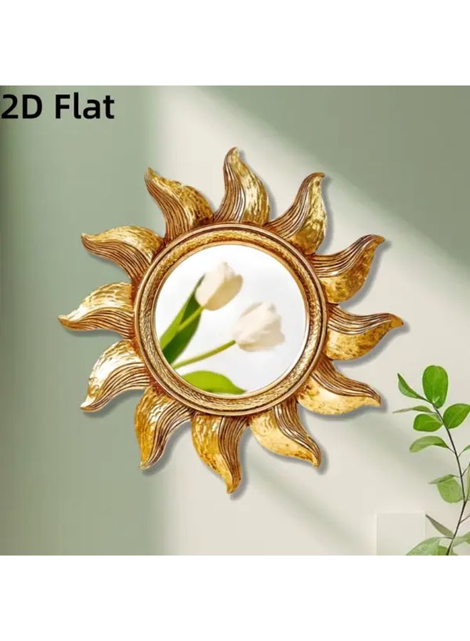Sunflower Wall Mirror Bohemian Style Golden French Retro Luxury Decor - Image 5