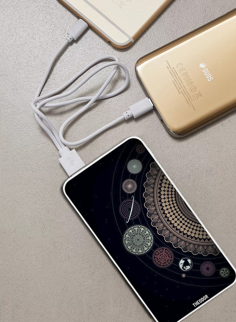 Theodor 10,000 mAh Super Fast Charging Ultra Compact Power Bank with Quick Charge & Power Delivery, Portable Charger For iPhone and Android Mandala Art (2)  - Image 2