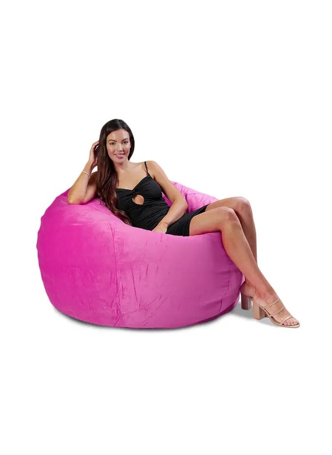Comfy - Comfy Large Soft & Fluffy Classic Pink Velvet Bean Bag With Bouncy Beans Filling - Image 1