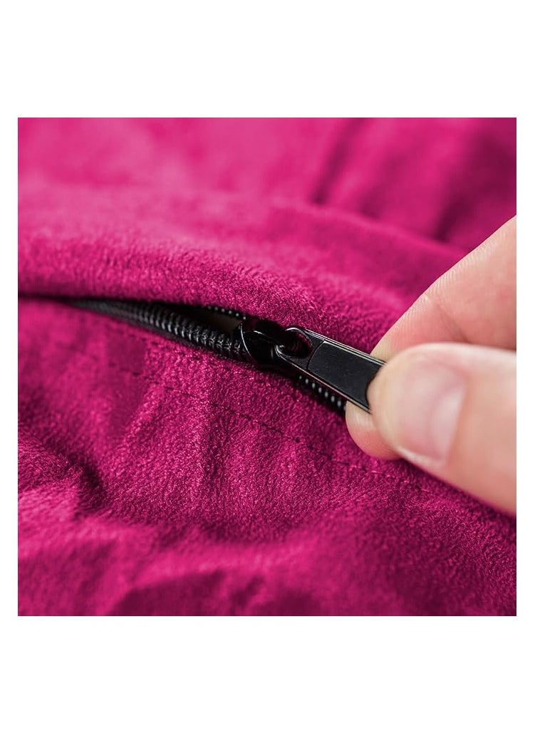 Comfy - Comfy Large Soft & Fluffy Classic Pink Velvet Bean Bag With Bouncy Beans Filling - Image 1