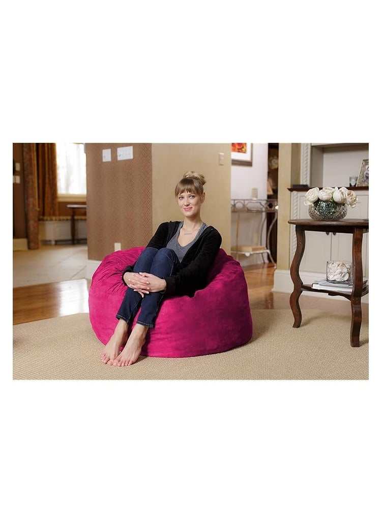 Comfy - Comfy Large Soft & Fluffy Classic Pink Velvet Bean Bag With Bouncy Beans Filling - Image 1