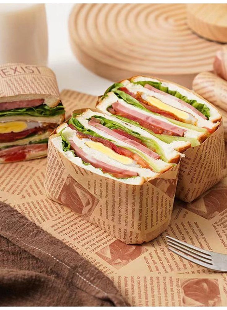 Sandwich Wrapping Paper Oil-Proof Hamburger Paper Oil-Proof Tray Paper Bread Baking Plate Pad Paper Air Frying Pan Paper - Image 1