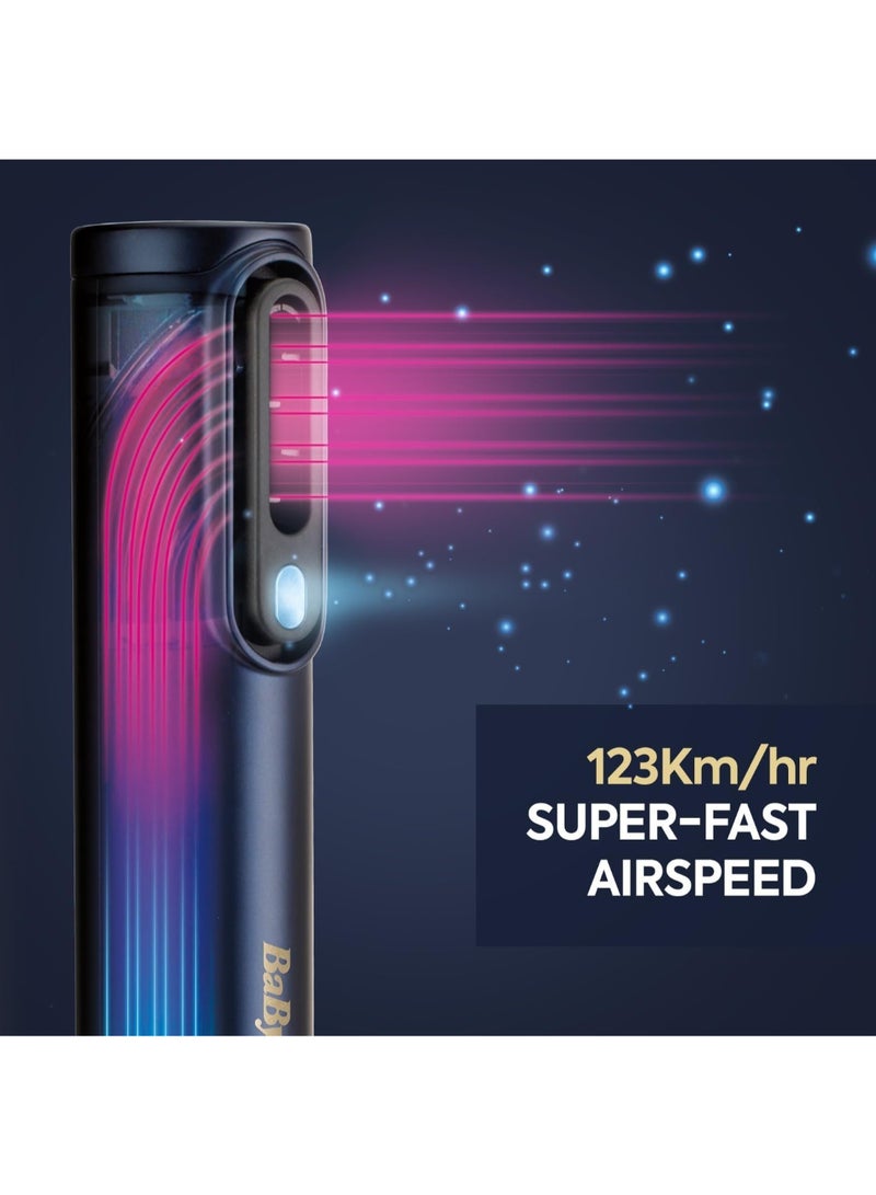 BaByliss Air Wand 3-in-1 Hair Dryer Straightener And Hot Air Brush with Ion Technology And High-Speed Digital Motor Includes 3 Attachments No Heat Damage - (AS6550SDE) Blue & Air Wand Paddle Brush Ideal for Smoothing Straightening and Detangling Hair Perfect for All Hair Types Ergonomic Design for Comfort Reduces Frizz and Adds Shine for a Salon-Quality Finish - (6550-PAD) Blue Combo - Image 4