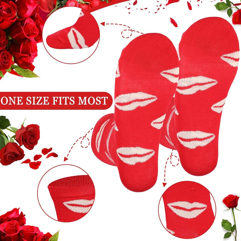 Layhit Layhit 8 Pcs Valentines Day Gifts 12 oz Heart Print Tumbler Cups and Heart Socks Stainless Steel Mug Tumbler with Lids Straw Brush Socks for Valentine Wedding PartyCute Style - Image 4