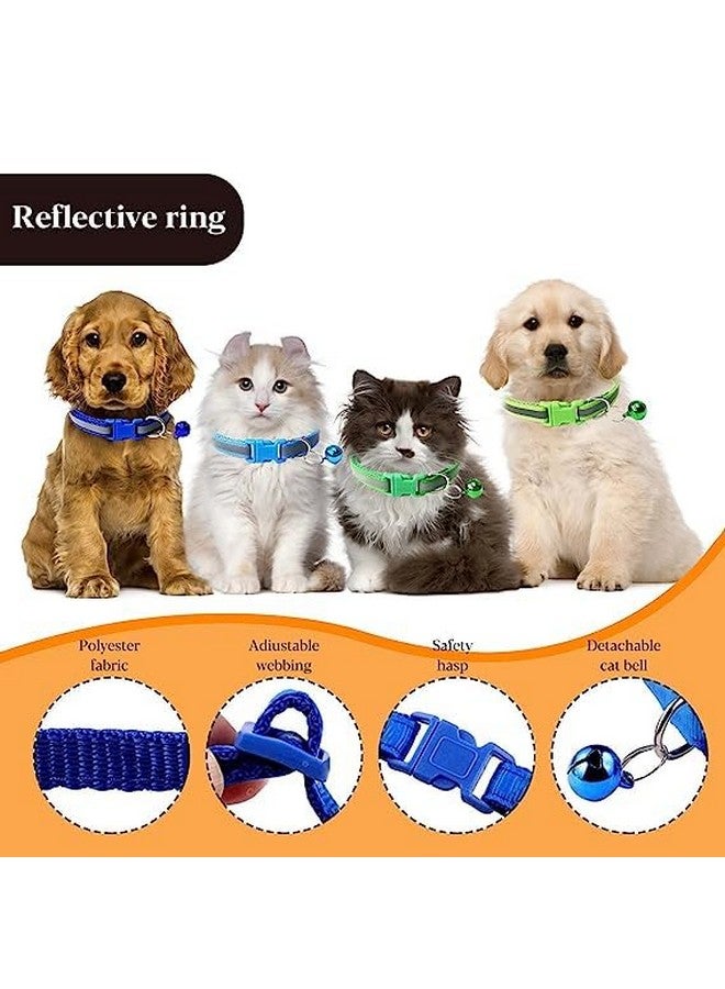 طوقان عاكسان فائق النعومة للكلاب مع جرس - طوق تعريف عاكس قابل للتعديل من النايلون للحيوانات الأليفة حديثي الولادة والجراء والكلاب الصغيرة - Image 3