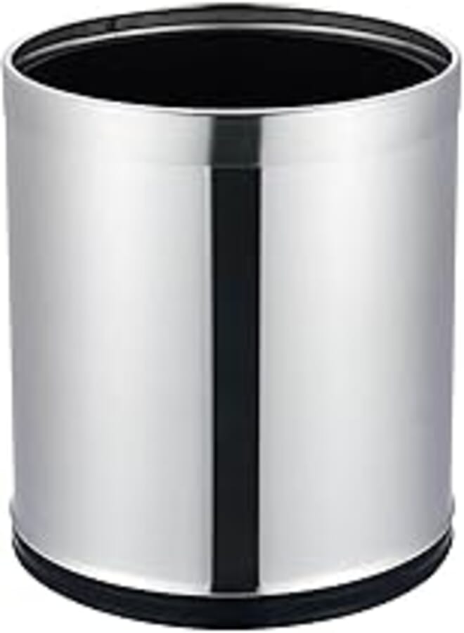 Boss Stainless Steel Open Top Bin Round 6 L Silver