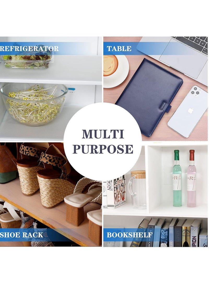 إيلاستبرو (30 سم × 5 م) حصيرة/ملاءة شفافة مضادة للانزلاق من إيفا قابلة للغسل ومضادة للانزلاق للثلاجة، بطانة الرف، الطاولة، حصيرة درج المطبخ (ملمس ماسي، شفاف) - Image 4