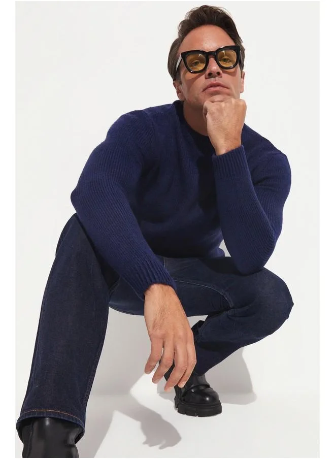 JUNE June Basic Sweater Navy