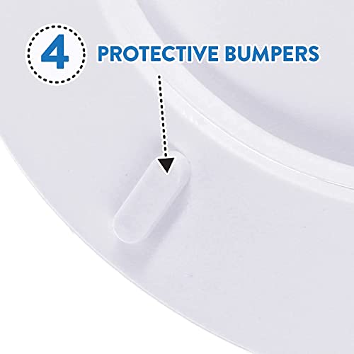 J&V Textiles Embroidered Soft Round Toilet Seat With Easy Clean & Change Hinge, Padded (Black) - Image 5