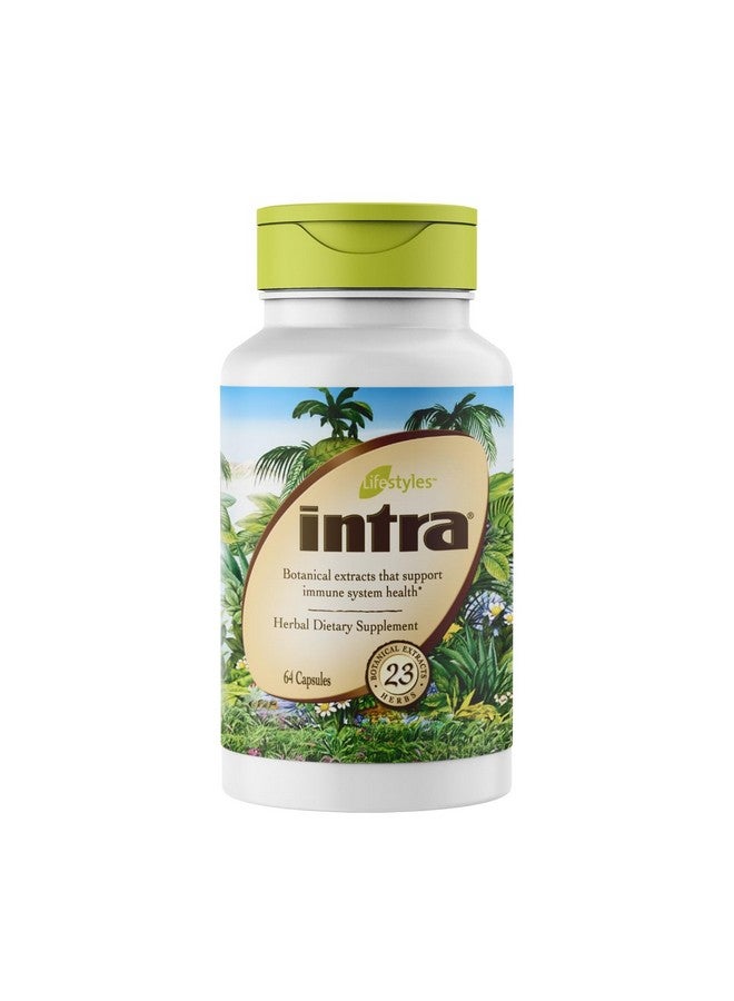 Intra Lifestyles Capsules - Herbal Supplement for Immune Support, Detox, Digestive & Cardiovascular Health - 23 Botanical Extracts - Made in Canada - 64 Capsules - Image 1