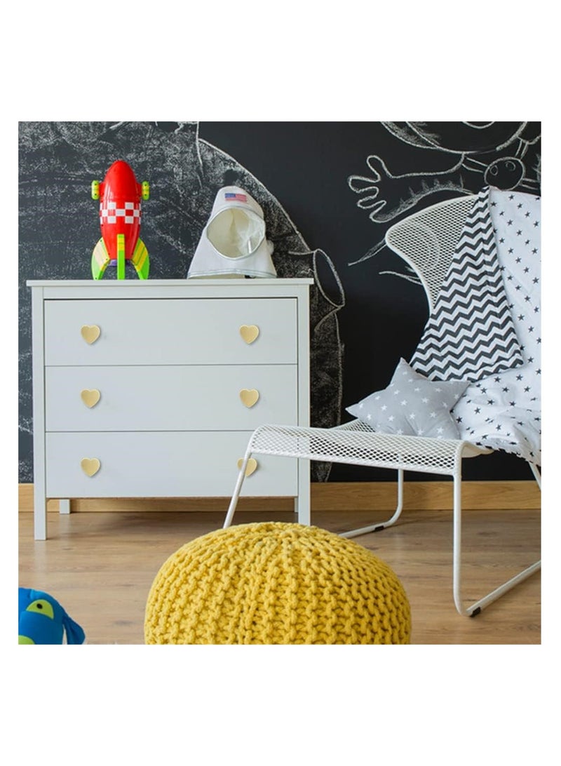 Zikra Brass Drawer Knobs, Heart Shape Handle Zinc Alloy Handle, Cabinet Dresser Pulls Handles Kitchen Furniture Knobs, for Kitchen Cupboard Bathroom Dresser Closet, Modern Cabinet Hardware, 6 pcs - Image 4