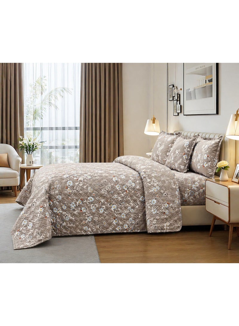 Ming Li Luxury 6-Piece Double Bedding Set – Soft Summer Comforter 250×230 cm – Elegant Floral Design with Bedsheet and Pillowcases – Cool, Breathable Fabric for a Comfortable Sleep - Image 2
