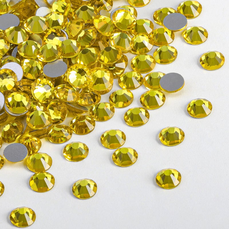 Beadsland Flat Back Crystal Rhinestones Round Gems  Lemon Yellow (3.8-4.0Mm) Ss16/1440Pcs - Image 2