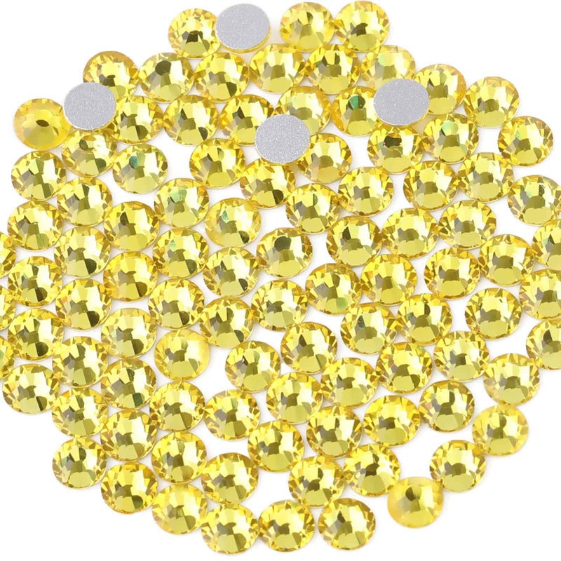 Beadsland Flat Back Crystal Rhinestones Round Gems  Lemon Yellow (3.8-4.0Mm) Ss16/1440Pcs - Image 1