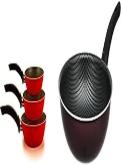 Trueval frypan set special large sizes 18-24-30 to cook more quantity in less time + Trueval deep frying pan 28 cm- dark red