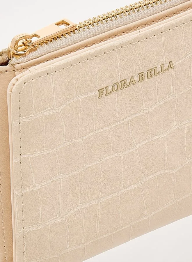 Flora Bella By Shoexpress Women Textured Cardholder with Zip Closure