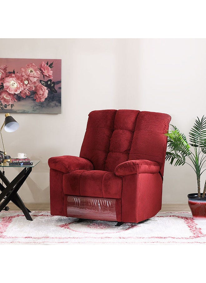 DANUBE HOME V2 Simone 1 Seater Fabric Recliner Sofa Modern Design One Seat Relaxing Chair Living Room Furniture 95x74x105cm Red  - Image 1