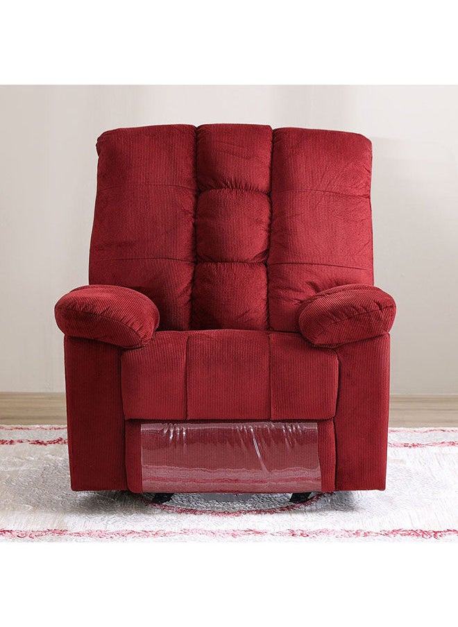 DANUBE HOME V2 Simone 1 Seater Fabric Recliner Sofa Modern Design One Seat Relaxing Chair Living Room Furniture 95x74x105cm Red  - Image 2