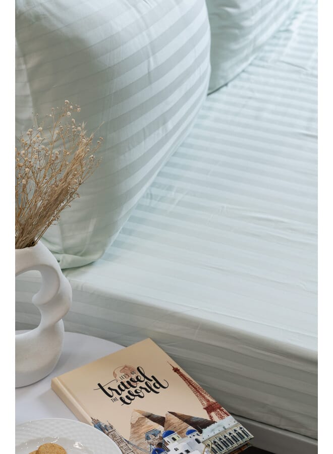 محلة ملاية سرير بأستك - ساتان - 120 *200 +35 Cm - قطن مصري 100% - Image 1