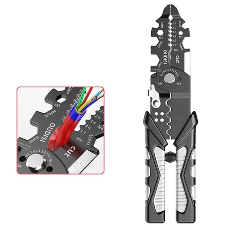 Sadvidhya Wire Stripper and Cutter Pliers Tools For Electricians Wire and Cable Stripping Cutting Winding Crimping Precision Stainless Steel Hand Tool for Electrician Wire Stripper Cutter Pliers - Image 1
