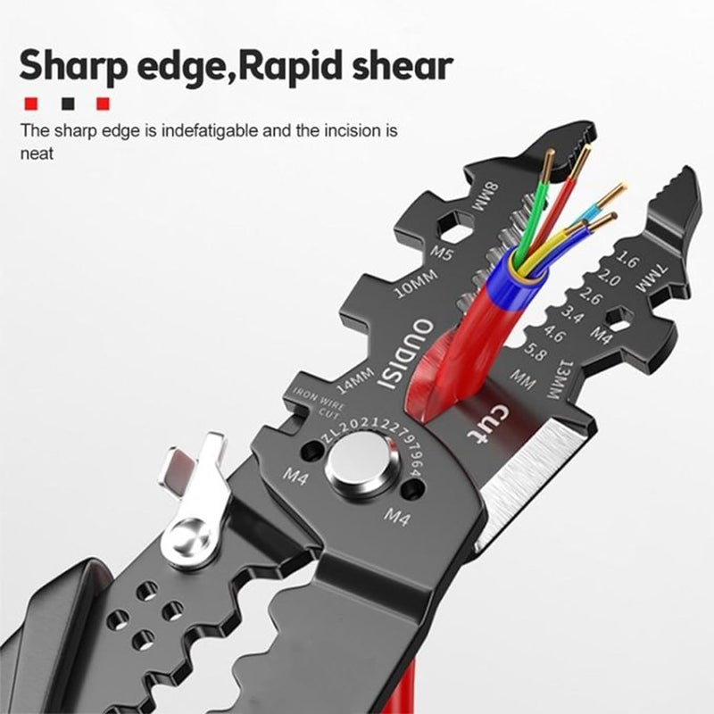 Sadvidhya Wire Stripper and Cutter Pliers Tools For Electricians Wire and Cable Stripping Cutting Winding Crimping Precision Stainless Steel Hand Tool for Electrician Wire Stripper Cutter Pliers - Image 4