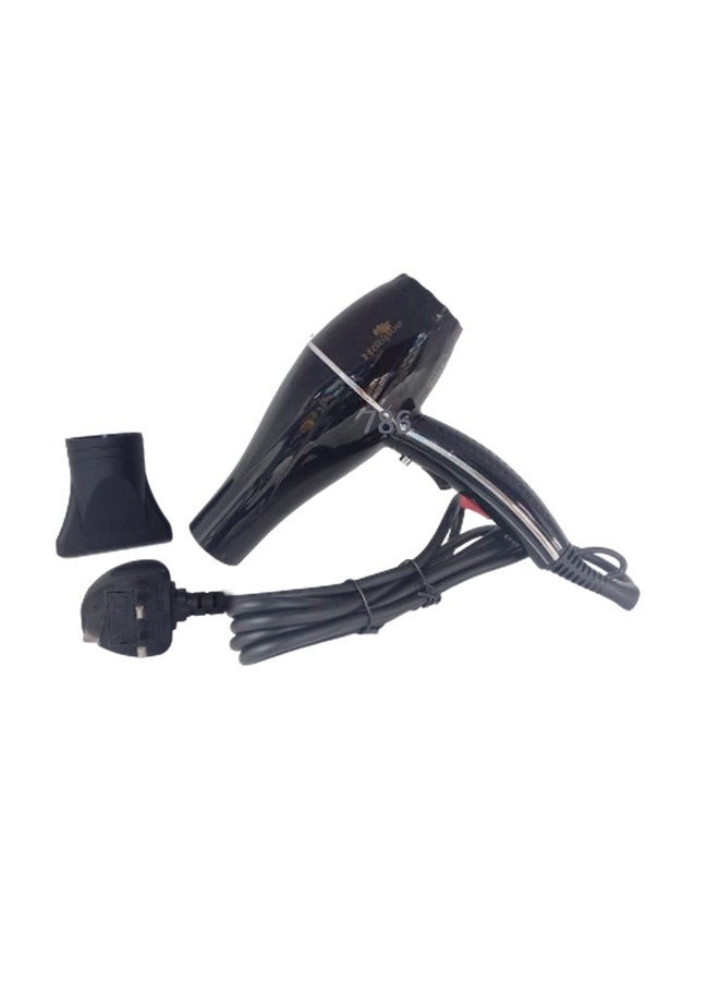 Hoopoe Professional Hair Dryer Black with White line 4200w - Image 1