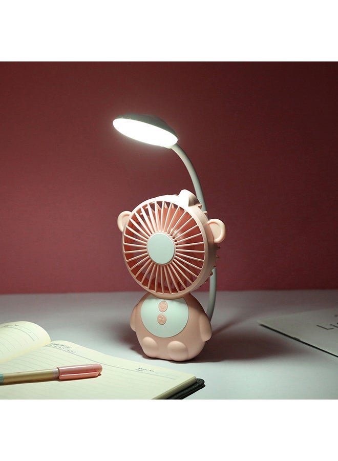NIBEMINENT Adjustable Mini USB Powered Operated Fan With LED Light Pink 17.50x6.00x13.00cm - Image 2