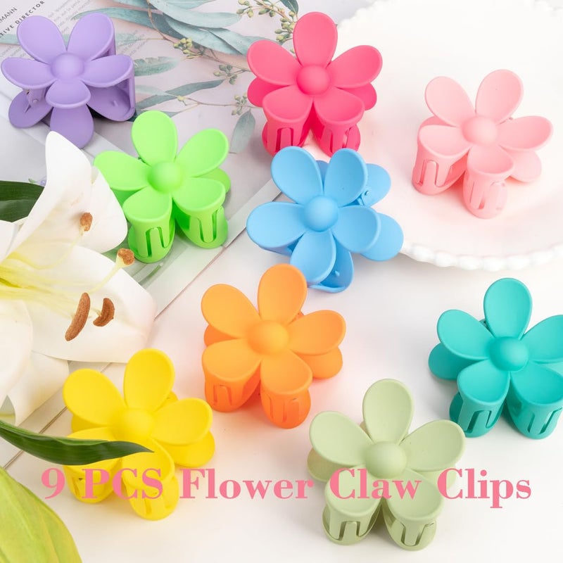 mythos Flower Hair Clips for Women - 9 PCS Matte Claw Clips With Strong Hold for Thick and Thin Hair - Non Slip, 9 Styles - Image 3