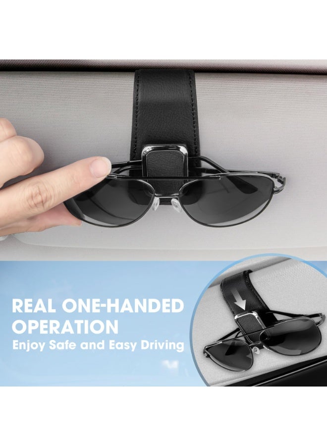 Beauenty Stylish Car Sunglasses Holder- High Quality Sun Visor Clip，Eyeglasses Hanger  Ticket Organizer, Universal Auto Interior Accessory (Black) - Image 2