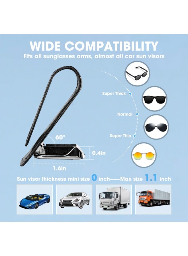 Beauenty Stylish Car Sunglasses Holder- High Quality Sun Visor Clip，Eyeglasses Hanger  Ticket Organizer, Universal Auto Interior Accessory (Black) - Image 4