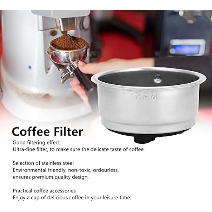 NALACAL سلة فلتر قهوة 51 مم، سعة 2 كوب، مصنوعة من الفولاذ المقاوم للصدأ، شبكة مضغوطة، بديلة لفلتر القهوة لآلات الإسبريسو، سلة فلتر قهوة قابلة لإعادة الاستخدام لآلات القهوة شبه الأوتوماتيكية - Image 4