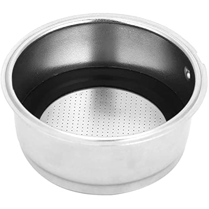 NALACAL سلة فلتر قهوة 51 مم، سعة 2 كوب، مصنوعة من الفولاذ المقاوم للصدأ، شبكة مضغوطة، بديلة لفلتر القهوة لآلات الإسبريسو، سلة فلتر قهوة قابلة لإعادة الاستخدام لآلات القهوة شبه الأوتوماتيكية - Image 3