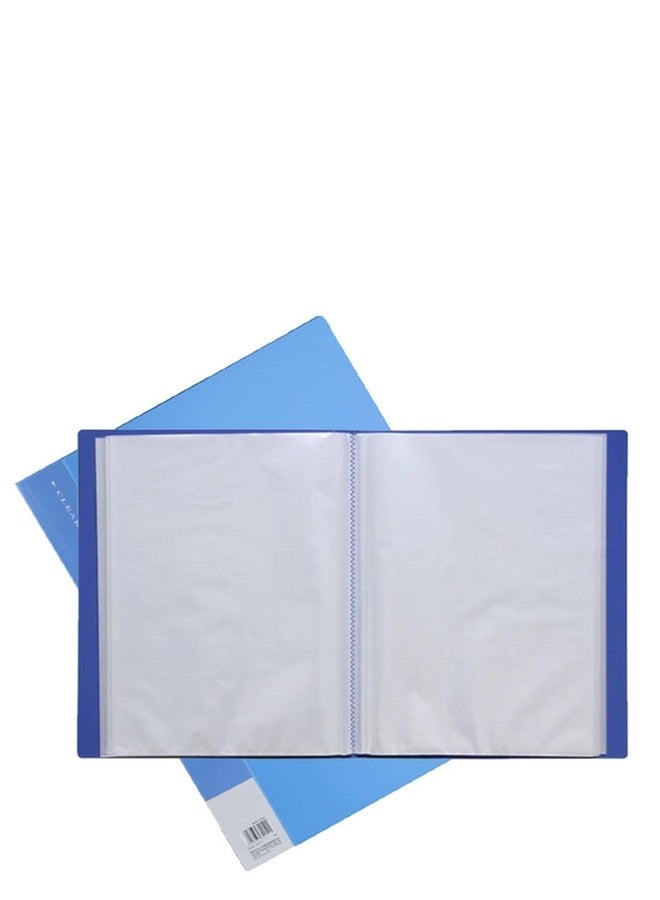 VAVIA A4 Size Display File Folder with 60 Clear Sleeves for Certificates, Blue - Image 1