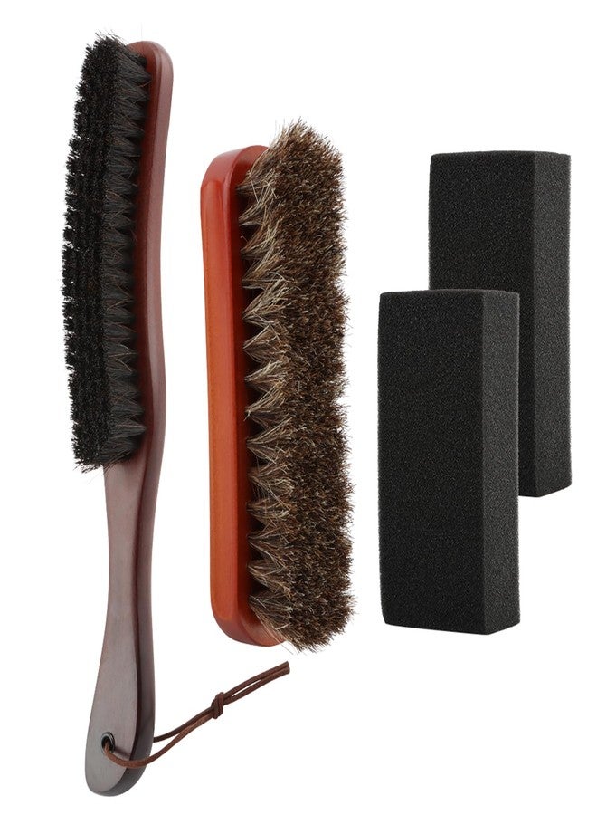 Jeyntanc 4Pcs Horsehair Felt Hat Brush Kit with Cleaning Sponge, Cowboy Hats Wood Fedora Hat Cleaning Set Baseball Cap Lint Brush Remove Dust for Hair Furniture Suits Clothes(Color:as Shown) - Image 2