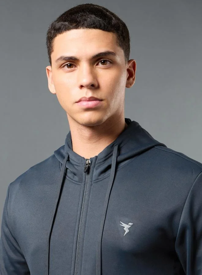 Technosport Technosport Solid Long Sleeve Hoodie with Zip Closure
