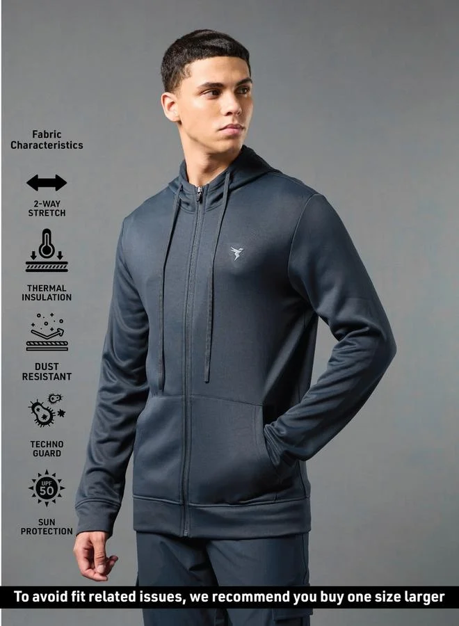 Technosport Technosport Solid Long Sleeve Hoodie with Zip Closure