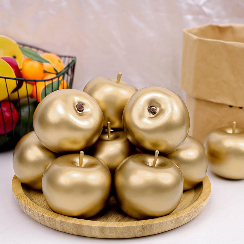 Gresorth 6 PCS Artificial Gold Apple Decorative Fake Apples Fruit Model Home Party Christmas Decoration - Image 5