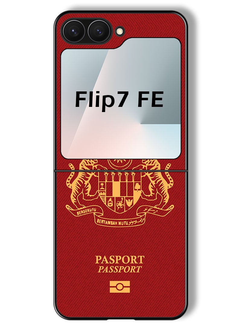 Theodor Case Compatible with Samsung Galaxy Z Flip 7 FE 6.7 Inch Protection Shockproof Bumper Cover Malaysia Passport - Image 1