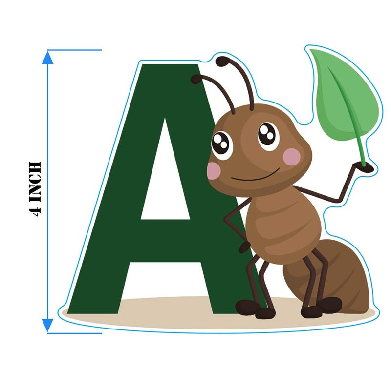 DEKOSH Animal Alphabet Kids Wall Decals - Peel & Stick Educational Baby Stickers for Playroom, Classroom Decoration - Image 4